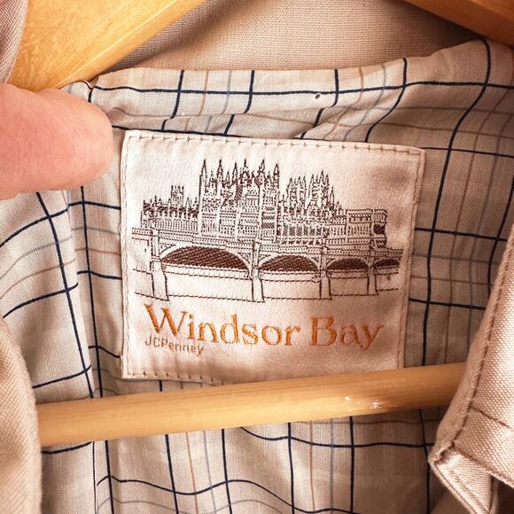 VTG Women Windsor Bay JCPenney Trench Coat 8P Classic Minimalist Tan Long Belted - Picture 4 of 11